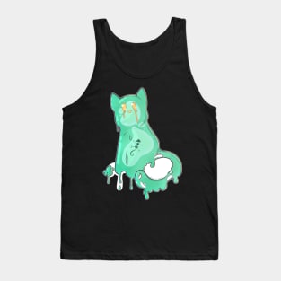 Space Cat - Green Alien Slime Tank Top